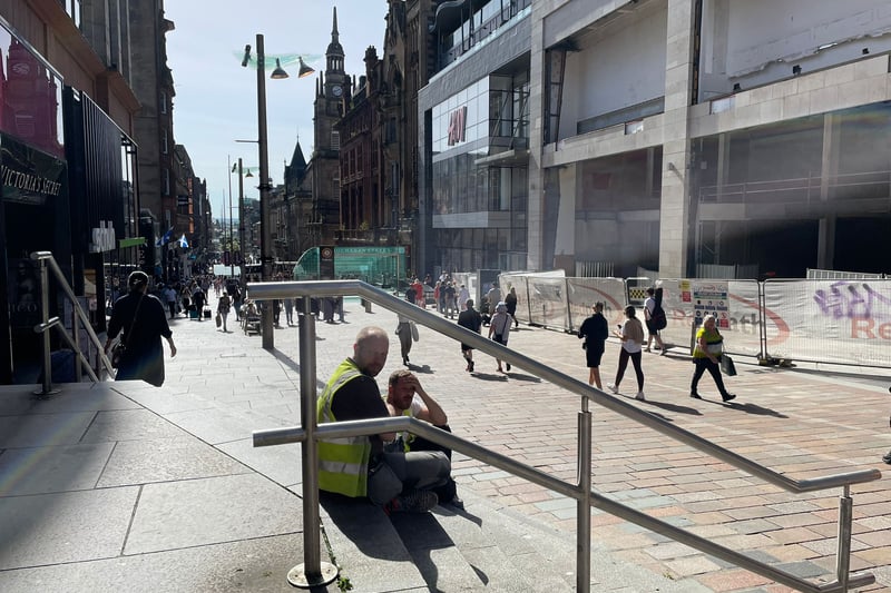 A view down Buchanan Street from the steps of Buchanan Galleries which is a great spot to people watch. 
