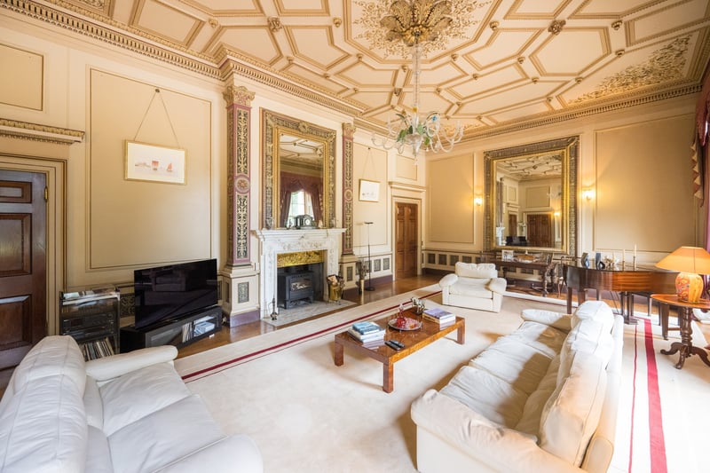 A decadent sitting room inside the property 