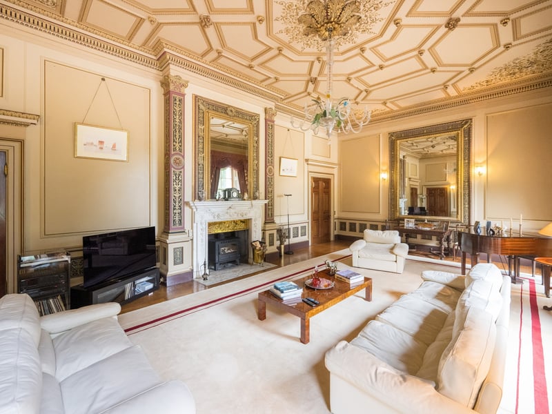 A decadent sitting room inside the property