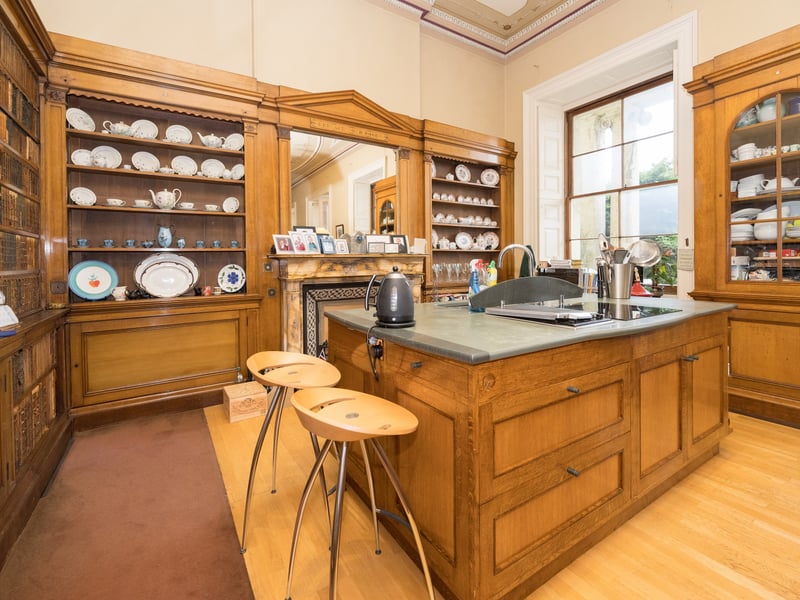 The discreet kitchen inside the property