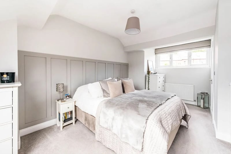 The master bedroom is located on the top floor and is the only bedroom with an en-suite. (Photo courtesy of Whitehornes Estate Agents)