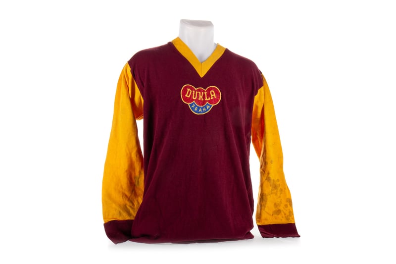 One of the outstanding pieces in the collection is the shirt believed to be worn by Josef Vacenovsky during the second leg of the 1967 European Cup semi-final. Auld was pictured with the shirt over his shoulders after the match which finished 0-0. 