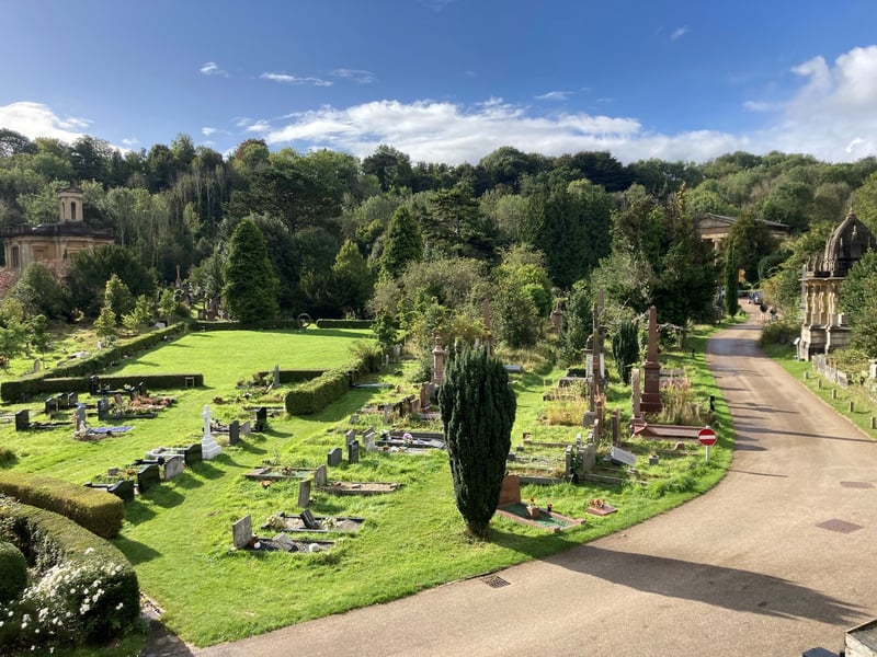 Visitors have reported feeling an overwhelming sense of sadness at the site. Two female ghosts are said to reside at the cemetery. The first is a black female figure who is often spotted crying over the death of her husband who was killed in WWI. The second ghost is seen crying an panicked after she was supposedly buried alive at Arnos Vale Cemetery.