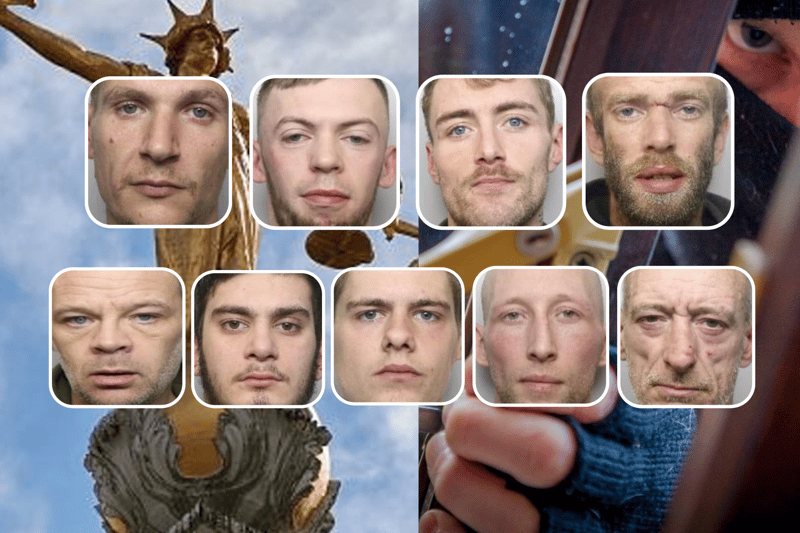 The burglars pictured here have all been jailed during hearings held at Sheffield Crown Court in 2023, with their combined sentences totalling 23 years, eight months 