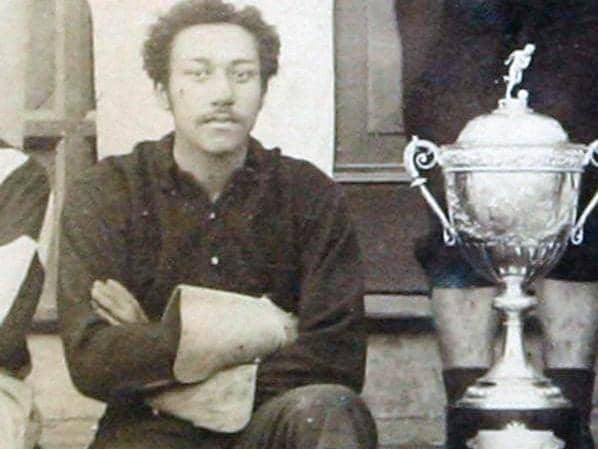 Former Sheffield United footballer Arthur Wharton, pictured during his football career in the 1800s, has been honoured with a blue plaque in Rotherham