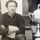 Former Sheffield United footballer Arthur Wharton, pictured during his football career in the 1800s, has been honoured with a blue plaque in Rotherham