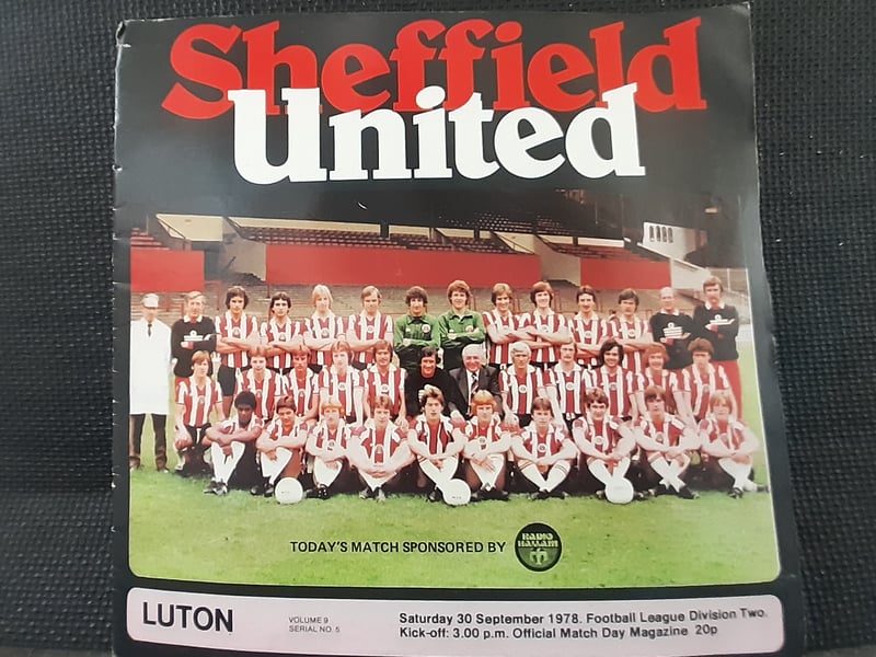 Luton, like the Blades, are back in the Premier League this season. They were the opposition for Sheffield United on September 30, 1978. That day the clubs drew 1-1 at Bramall Lane in the second division