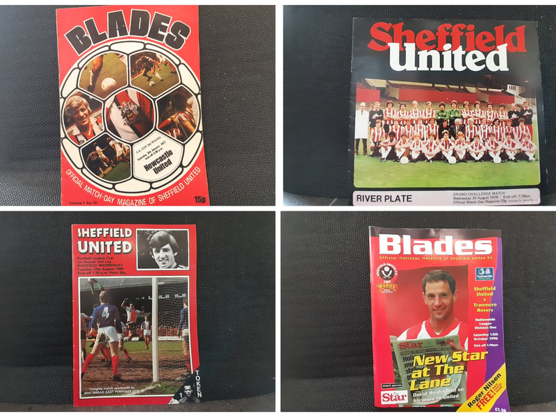 Pictures show 12 Sheffield United programmes, from the 1970s, 80s and 90s, including some famous games