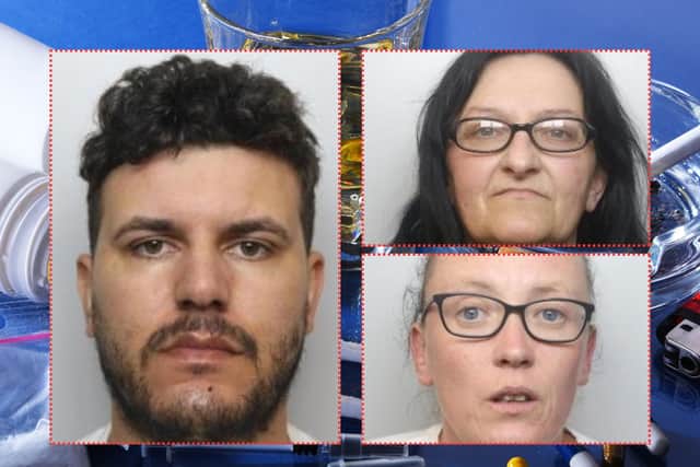 Bernice Beal (top right) and Rachel Murdoch (bottom right) have both been jailed for their role in the substantial South Yorkshire drug empire of Callum Zide (left)