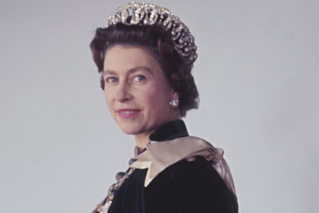 The photograph chosen by the King shows the queen at an official portrait sitting in 1968 aged 42.