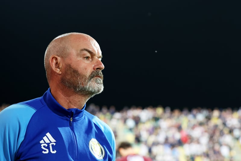 Steve Clarke looks on prior to the match.