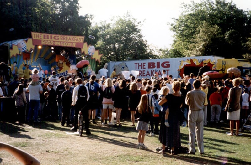 The Big Breakfast TV show at Weston Park, Sheffield, on August 22, 1996. Photo: Picture Sheffield/Jean Moulson