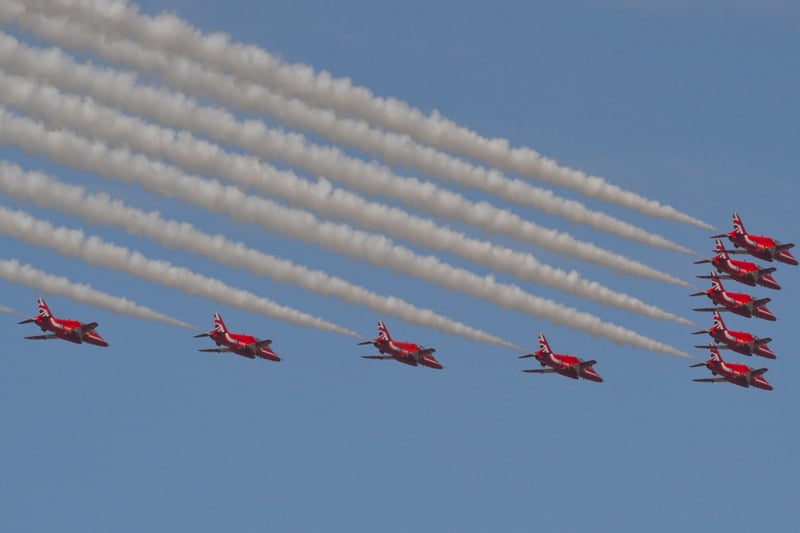 Red Arrows flypast - Southport Air Show. Captured by Andrew Jackson.