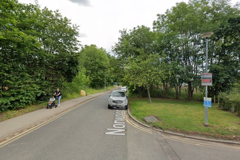 The highest number of reports of violence and sexual offences in Sheffield in July 2023 were made in connection with incidents that took place on or near  Norwood Grange Drive, Fir Vale, with 15