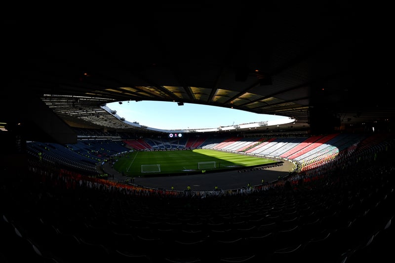 A general view inside the Hampden Park prior to the Viaplay Cup Final between Rangers and Celtic at Hampden Park on February 26, 2023. 
