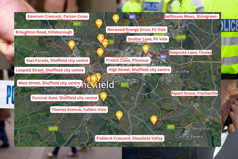The 15 worst Sheffield streets for violence and sexual offences in July 2023