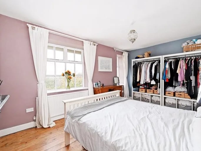 This double bedroom is one of two found on the first floor. (Photo courtesy of Zoopla)
