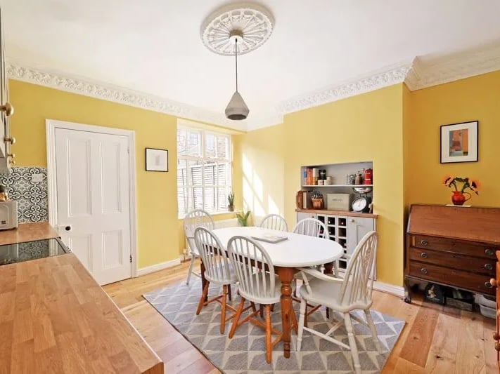 This bright kitchen/diner is just through from the front porch. (Photo courtesy of Zoopla)