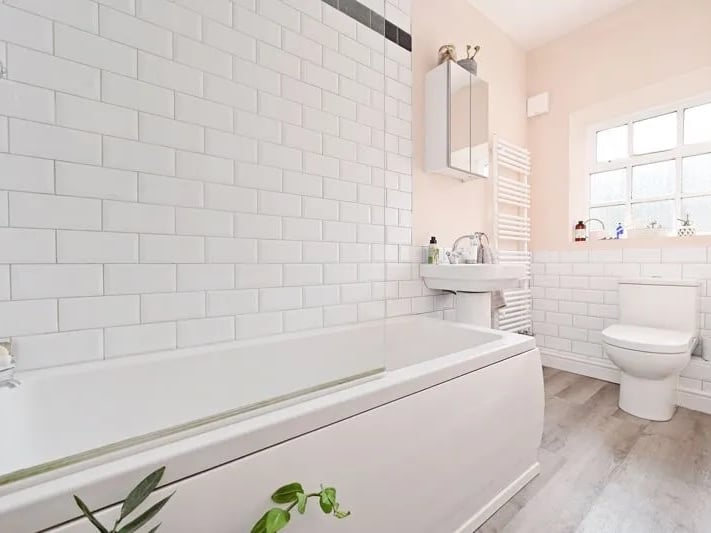 The property has just the one bathroom - this simple, yet stylish, one on the first floor. (Photo courtesy of Zoopla)