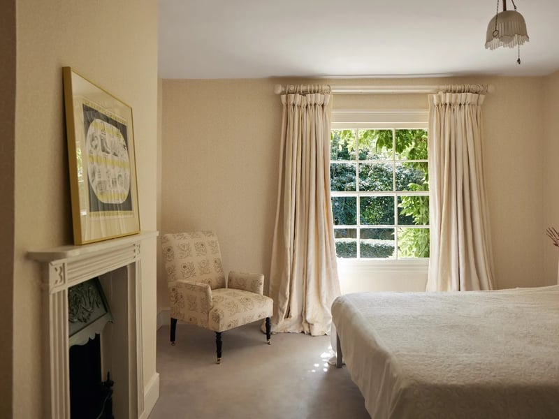 One of the bedrooms on the first floor
