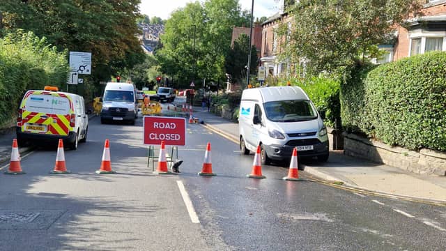 Brocco Bank has been closed in both directions at its approach to Hunter's Bar Roundabout. Photo: National World/David Walsh