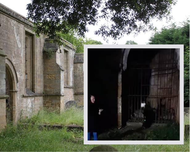 Ghost investigators from Sheffield believe they have found  ghosts in a picture they took at Annesley Old Church, near Mansfield. Main picture: Chris Etchells, National World. Inset: Walking Among the Angels ghost investigators
