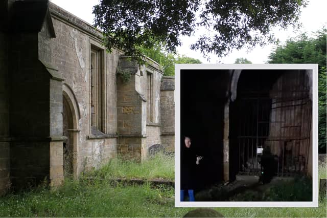 Ghost investigators from Sheffield believe they have found ghosts in a picture they took at Annesley Old Church, near Mansfield. Main picture: Chris Etchells, National World. Inset: Walking Among the Angels ghost investigators