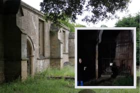 Ghost investigators from Sheffield believe they have found  ghosts in a picture they took at Annesley Old Church, near Mansfield. Main picture: Chris Etchells, National World. Inset: Walking Among the Angels ghost investigators