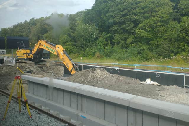 Work on a new platform at Dore & Totley station, which is part of the £145m Sheffield-Manchester railway line upgrade, is well underway