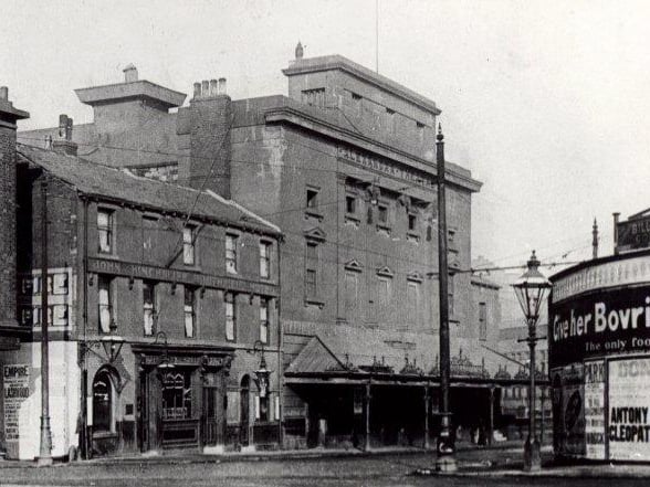 The Alexandra Theatre, which stood near the junction of Blonk Street and Exchange Street, where Castlegate was later opened up, was built in 1837, and originally called the Adelphi Circus. It was demolished in 1914