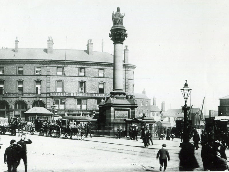 The Crimean War Memorial stood at the top of the Moor from the early 1960s until the late 1950s. The column was 58ft high. The figure on top was at one stage moved to the Botanical Gardens, but is not believed to be in storage with the council