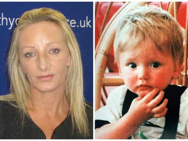 Sheffield mum Kerry Needham, left, has given her reaction to hearing that a boy found in a river in Germany is not her son Ben, right, missing since 1991. Pictures: PA