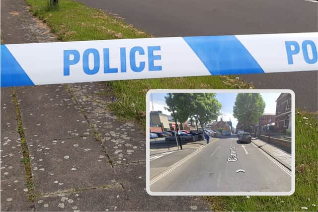 A man has been charged in connection with an alleged stabbing on Carver Street, Sheffield, on Saturday. Main picture: National World. Inset: Google