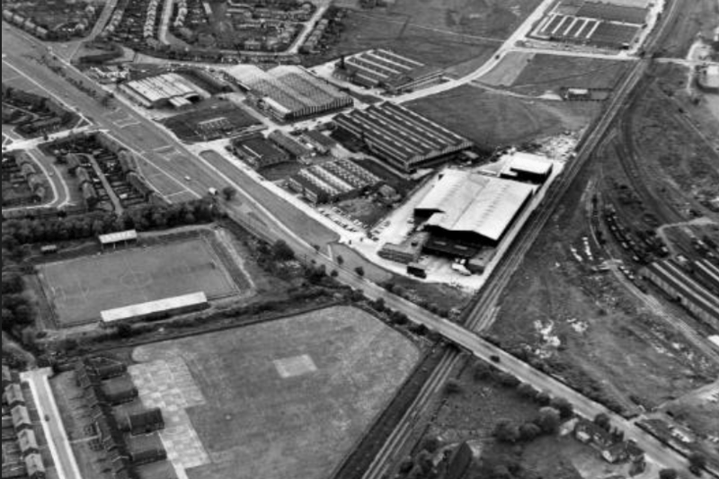 A 1973 aerial view of the west end of South Shields, including the football ground. Photo: Shields Gazette