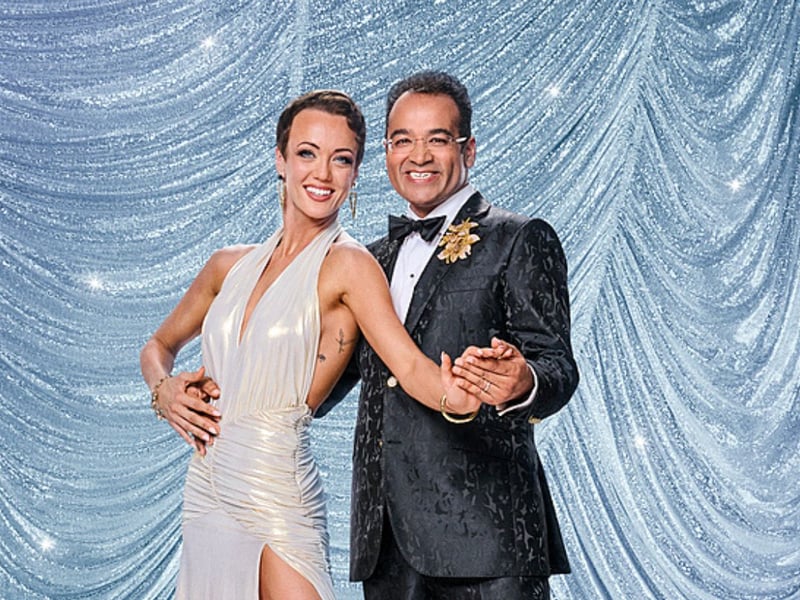 Last and least likely to win - if you believe the bookies - is Channel 4 newsreader Krishnan Guru-Murthy. He's a huge 66/1 to win with partner Lauren Oakley.