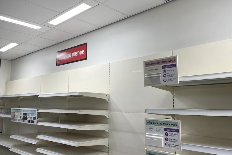 13 sad photos showing empty shelves and displays at a Bristol Wilko ...