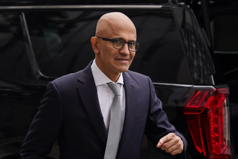 In sixth place is Microsoft's CEO, Satya Nadella, who receives an average bonus of $41.2 million (£33.3 million) each year.