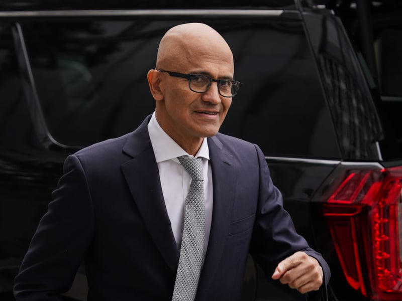 In sixth place is Microsoft's CEO, Satya Nadella, who receives an average bonus of $41.2 million (£33.3 million) each year.