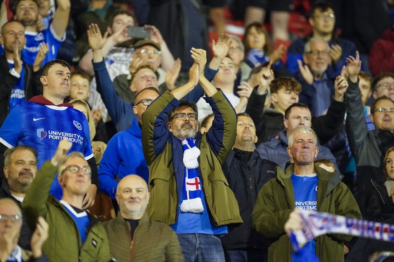 Pompey fans show their appreciation to the team