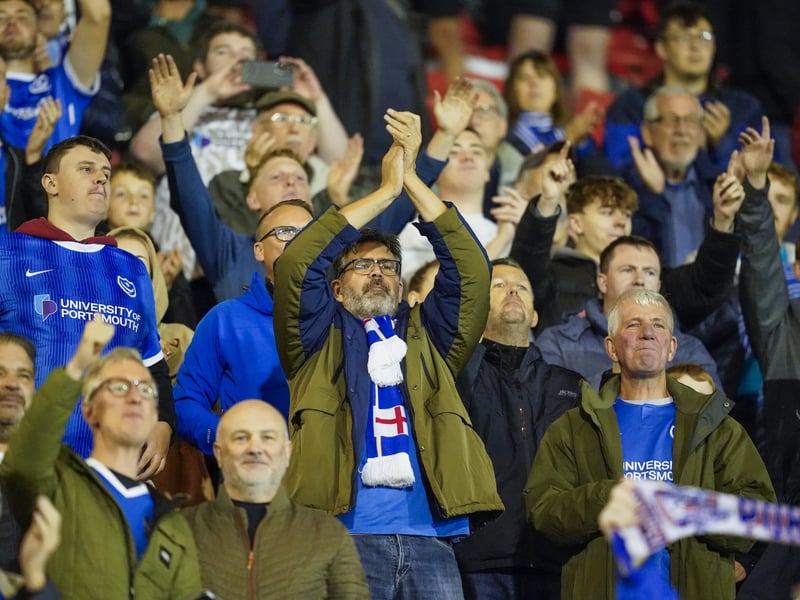 Pompey fans show their appreciation to the team
