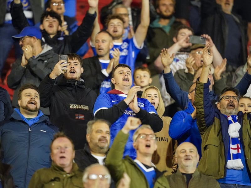 Pompey fans in song against Barnsley.