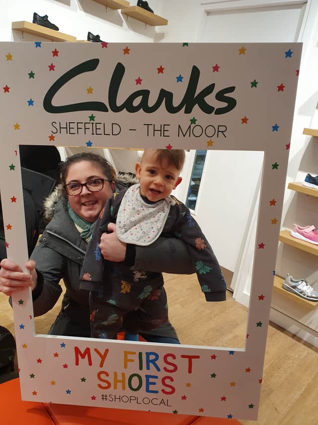 Natasha and Nick bought baby Harry his first pair of shoes on their last shopping trip together. Photo: SWNS/ Irwin Mitchell