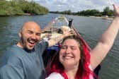 Amy and Wes quit the "rat race" to live permanently on the water in their narrowboat. (Photo courtesy of SWNS)