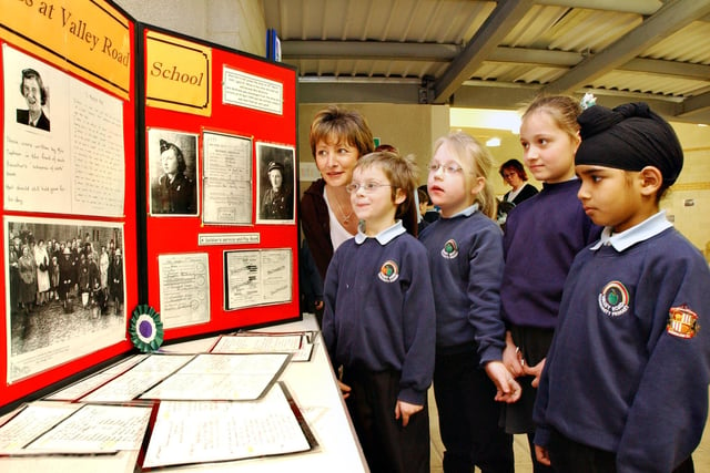 Pupils learned about the role that women played at the school during the Second World War in this display in 2004.
