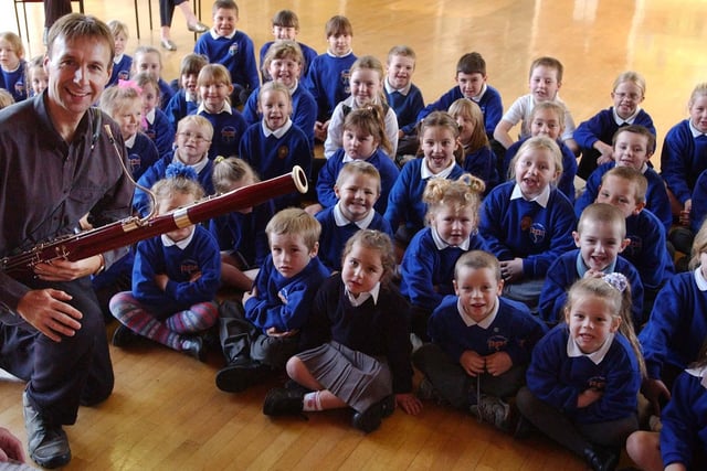 Steven Reay from the Northern Sinfonia entertained children from Carley Hill Primary School 20 years ago.
Did you get to hear his talents on the bassoon?