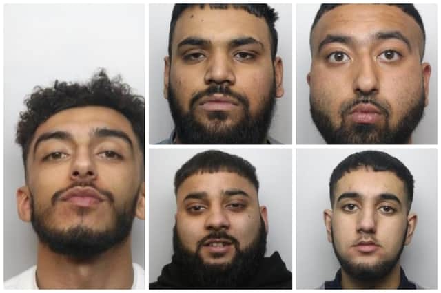 Akaash Iqbal; Zaheer Ahmed; Mohammed Maroof; Awais Ahmed; Qamar Nain: Gang linked to shootings on homes, dog and cars in Sheffield in string of attacks jailed for 25 years total

Five Sheffield gang members responsible for arming gunmen behind a string of shootings in Sheffield have been jailed for a total of 25 years.

Appearing at Sheffield Crown Court in August 2023, the defendants were each sentenced for offences relating to a number of shootings in the city, including one where a dog was critically injured and had to be put down.

The first shooting was reported in July 2020, when police were called to Abbeydale Road after numerous calls reporting shots being fired. There, they found a dog had suffered serious gunshot injuries. Its injuries were sadly unsurvivable and the dog had to be put down.

In August 2020, officers recovered a viable, loaded handgun that had been discarded in a bush on Lumley Street in Sheffield. Later that month, officers received reports that a house on Madehurst Gardens had been shot at, causing damage to the windows.

Defendants are pictured clockwise from left: Akaash Iqbal; Zaheer Ahmed; Mohammed Maroof; Awais Ahmed; Qamar Nain.

Mohammed Maroof, 27, of HMP Lindholme, was sentenced to a further 18 months in prison after pleading guilty to possession of ammunition without a certificate. He is already serving a prison sentence after being convicted of possession of a prohibited firearm in earlier legal proceedings, in relation to the handgun that was recovered in August 2020.

Awais Ahmed, 23, of HMP Marshgate, was sentenced to five years in prison after entering a guilty plea to possession of a prohibited firearm.

Zaheer Ahmed, 26, of Derby Street, Sheffield, pleaded guilty to two counts of possession of ammunition without a certificate in an earlier hearing. He was sentenced to four years and three months in prison.

A fourth defendant, Qamar Nain, 27, pleaded guilty to two counts of possession of a prohibited firearm and one count of possession of ammunition when prohibited.

Nain, of St Stephen’s Road, Rotherham, was sentenced to six years in prison.

A fifth man, 24-year-old Akaash Iqbal, was also sentenced in court.

In an earlier court hearing, Iqbal, of Fraser Road, Sheffield, pleaded guilty to possession of a prohibited firearm, possession of ammunition without a certificate and possession with intent to supply a Class B drug (cannabis). He was sentenced to eight-and-a-half years in prison.
