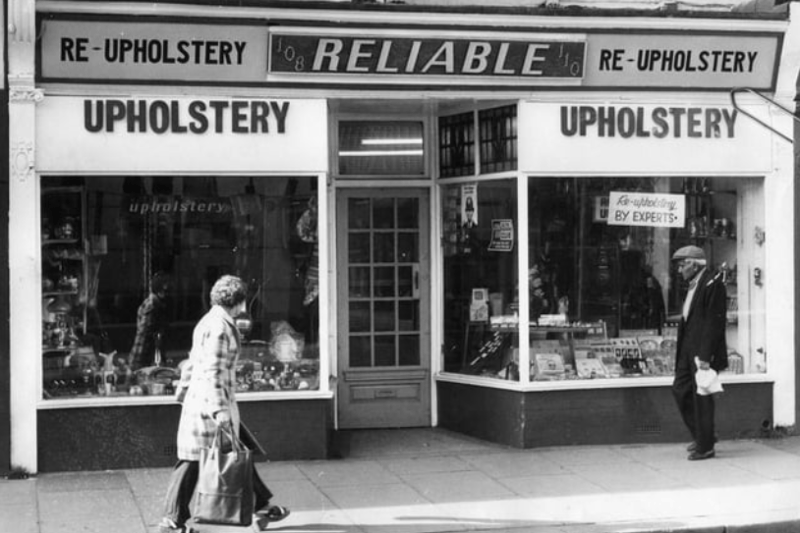 The exterior of Reliable Upholsterers in October 1973. Photo: Shields Gazette