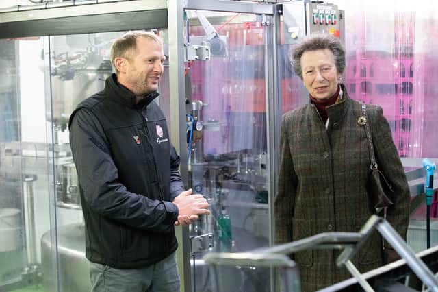 HRH The Princess Royal reportedly was only booked to stay at Our Cow Molly, was was so interested she went over time and stayed 90 minutes.