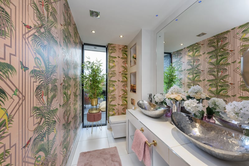 One of the bathrooms inside the ‘jungle’ mansion