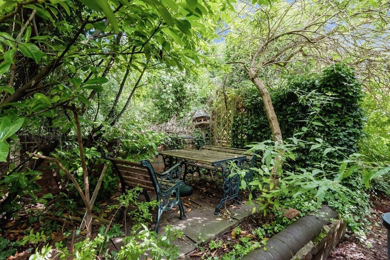 The garden is one of the home’s best features. It comes with private seating area, and brick built outhouse